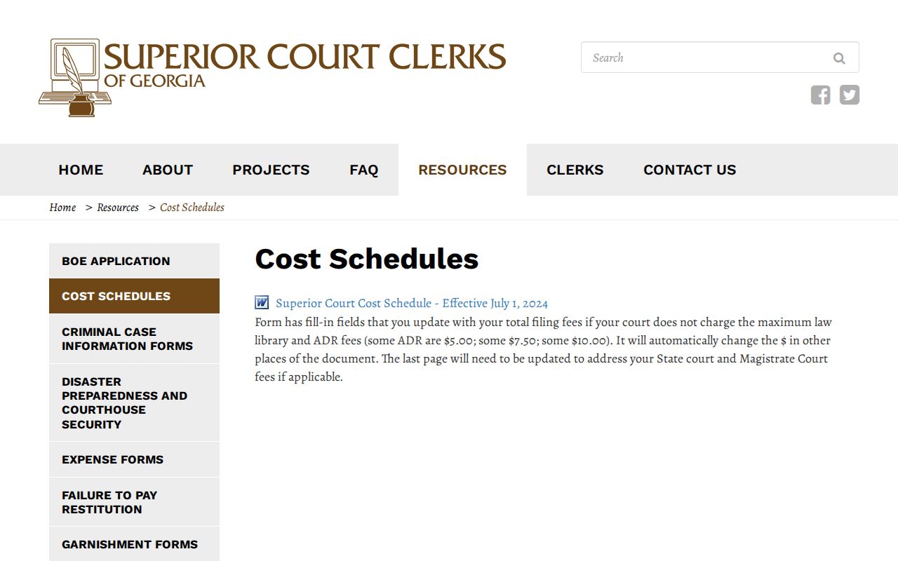 Early County docket search Georgia Clerks cost information