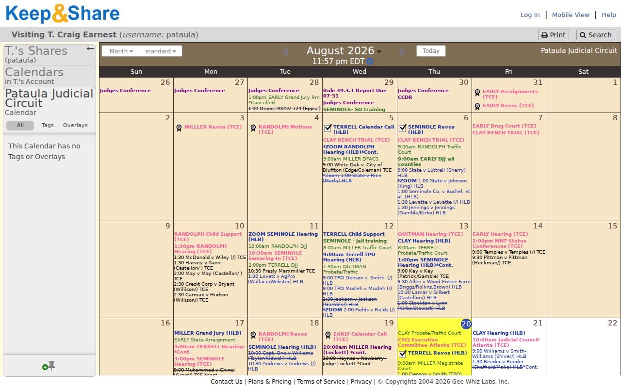 Early County court schedule KeepandShare calendar portal