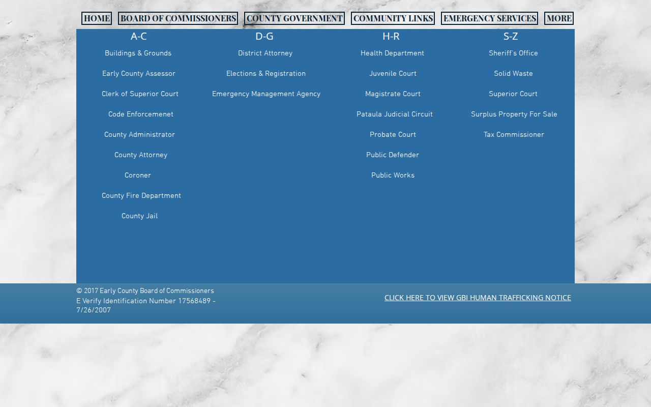 Early County court docket office directory