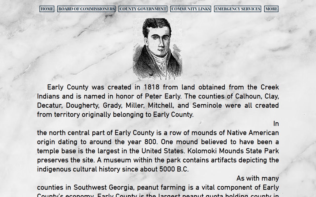 Early County court docket county history context